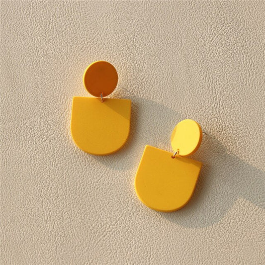 Yellow Rounded Drop Earring