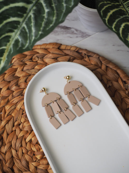 Tan Dangle Earring