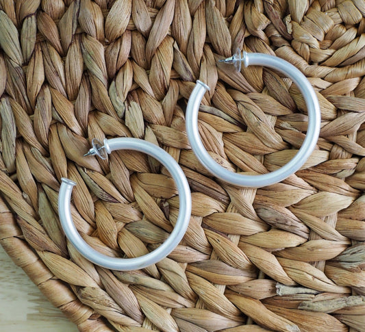 Chunky Silver Hoop