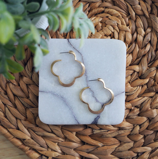 Gold Quatrefoil Hoop